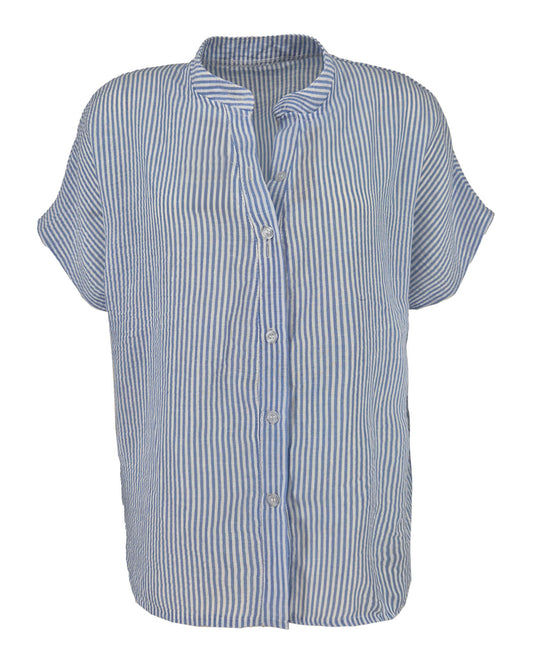Blouse - Katie Classic streep | Licht-Blauw