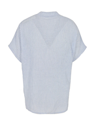 Blouse - Katie Classic streep | Licht-Blauw