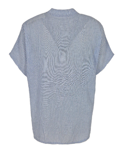 Blouse - Katie Classic streep | Licht-Blauw