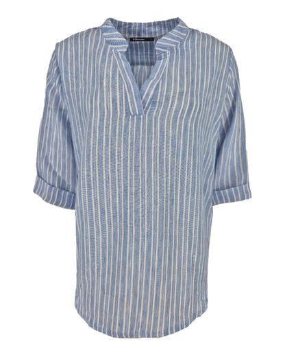 Top - Kyra Double Line | Licht-Blauw