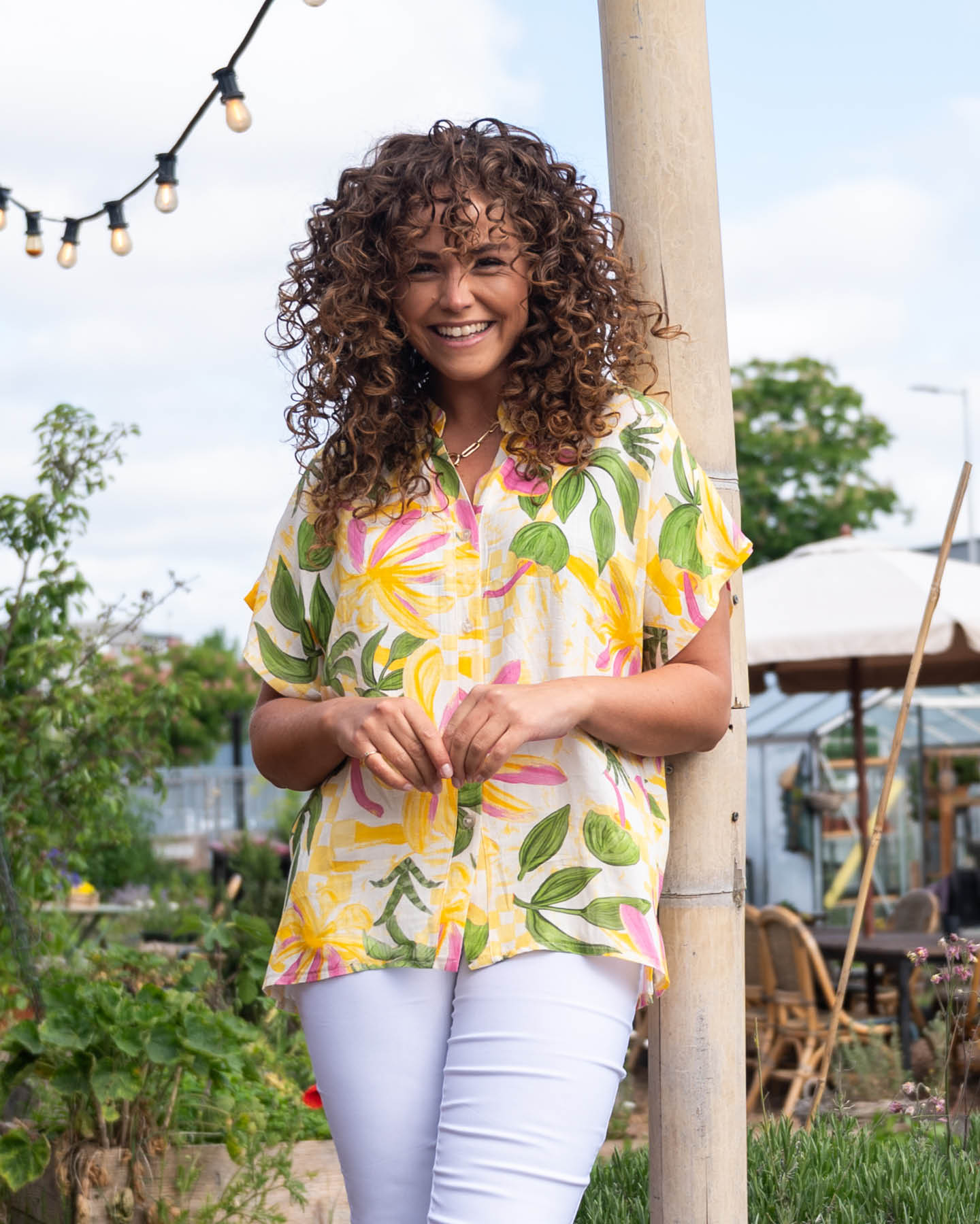 Blouse - Katie Palm Tros | Geel