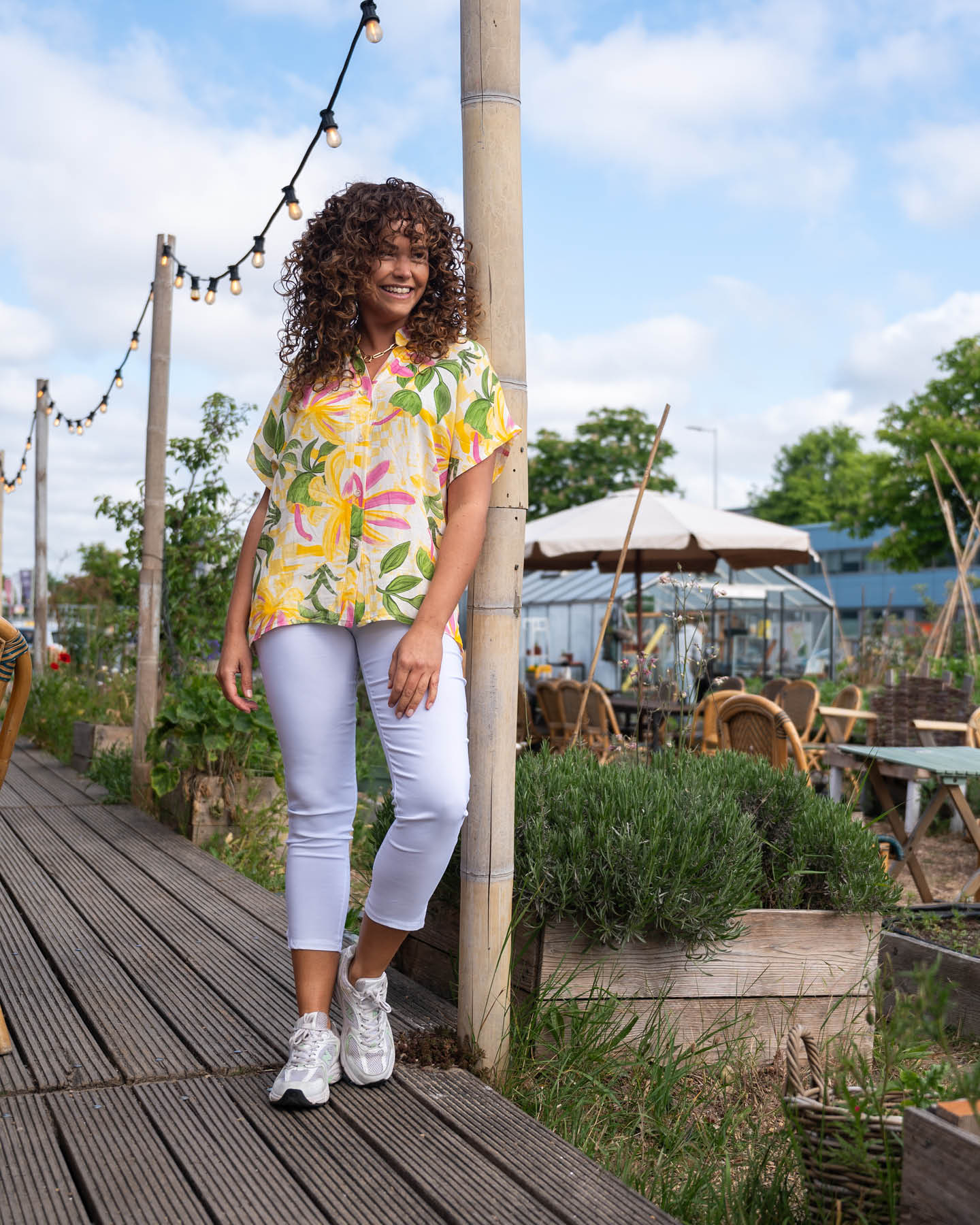Blouse - Katie Palm Tros | Geel