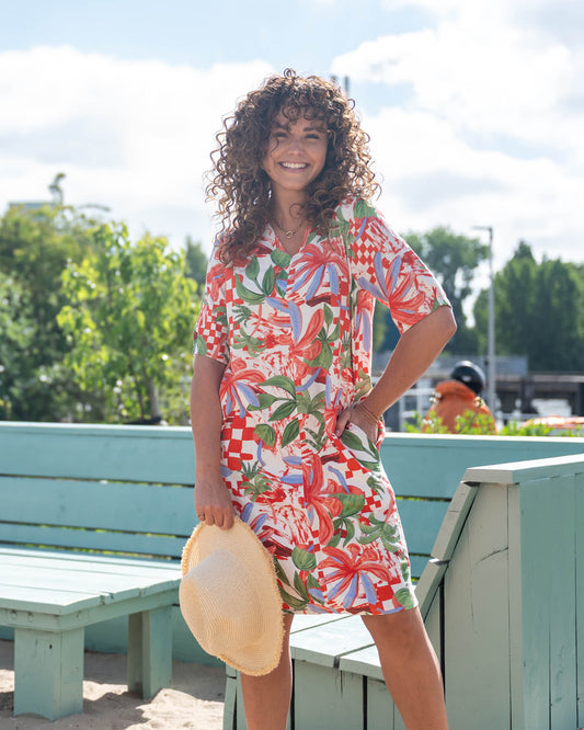 Jurk - Linde Palm Tros | Rood