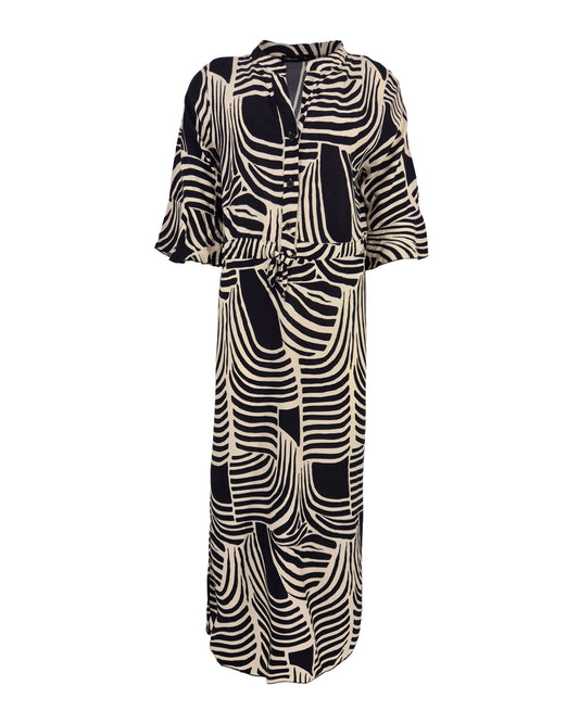 Jurk - Lalia Curvy Lines | Zwart