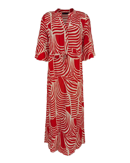 Jurk - Lalia Curvy Lines | Rood