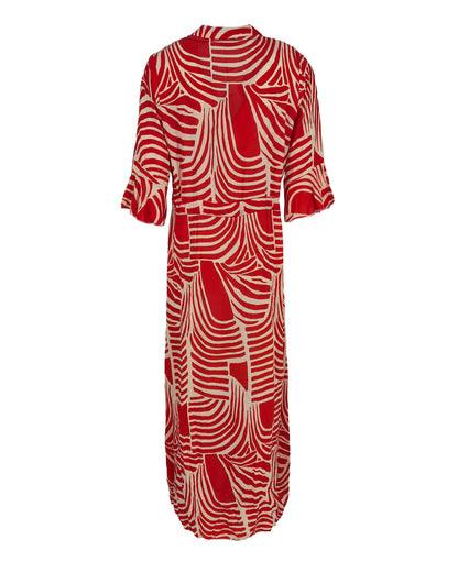 Jurk - Lalia Curvy Lines | Rood