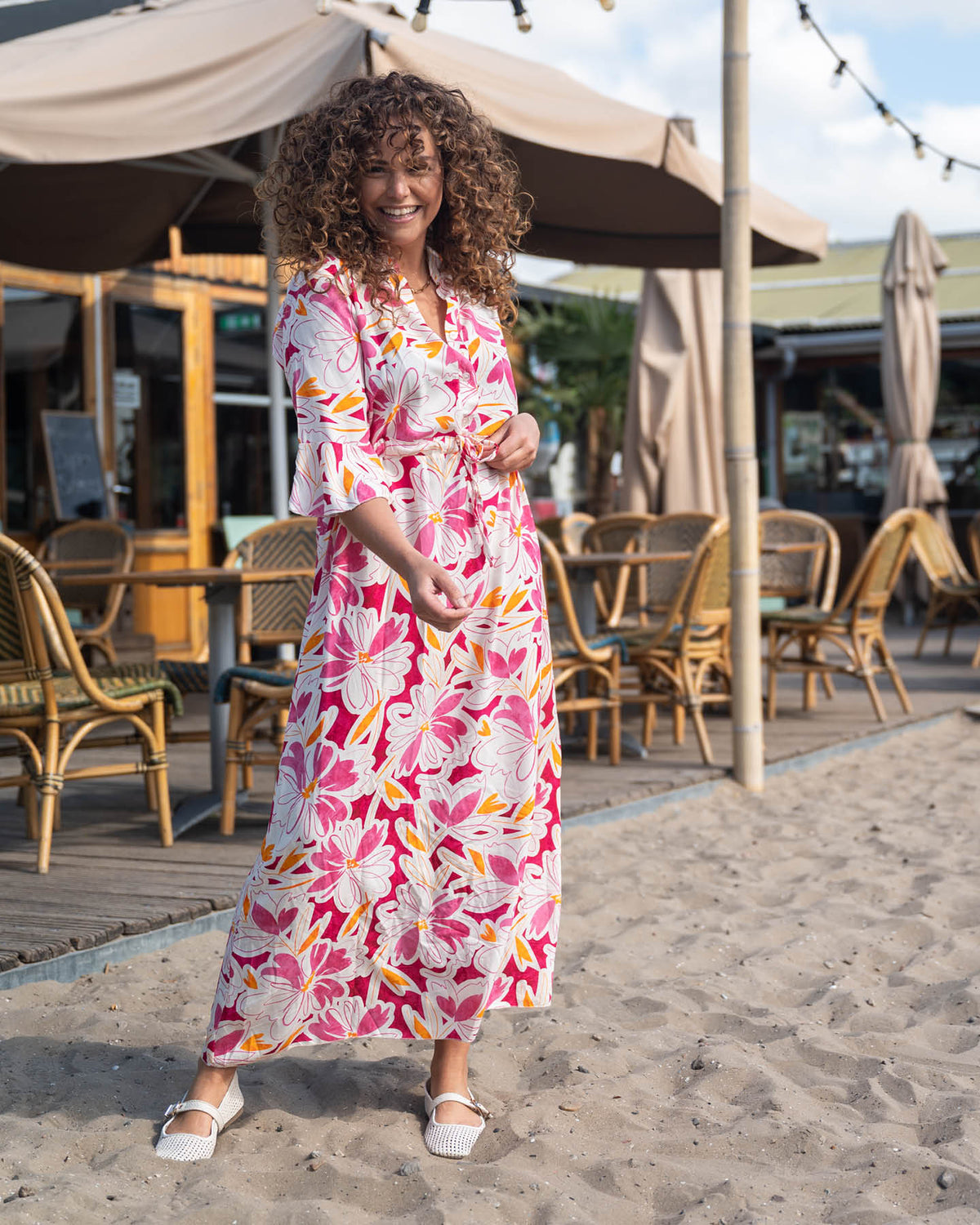 Fos Simple Jurk - Lalia Zomerbloei | Fuchsia – FOS Amsterdam