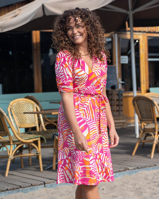 Jurk - Joyo Palmstreep | Fuchsia
