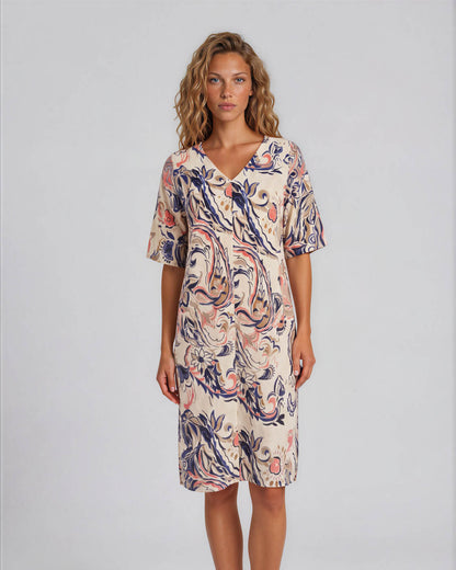 Jurk - Linde PaisleyBloem | Navy