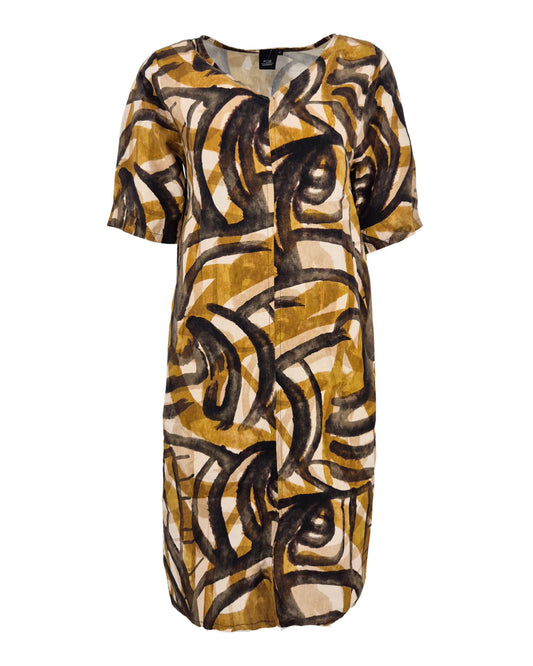 Jurk - Linde Aquarel Spel | Bruin