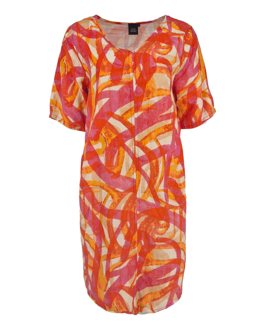 Jurk - Linde Aquarel Spel | Fuchsia