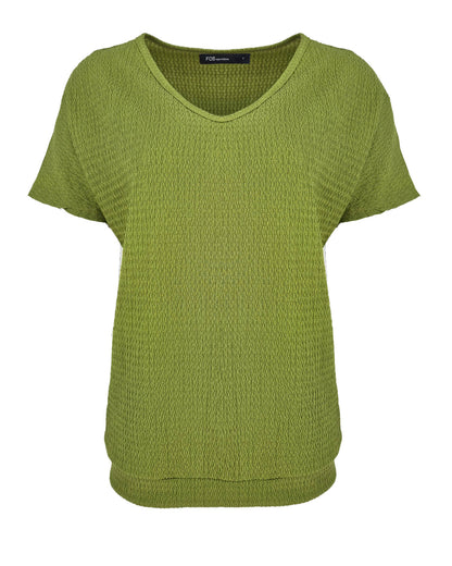 Top - Bella Uni Golf | Olijfgroen Tops & Blouses