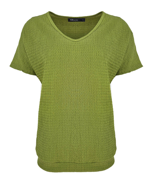 Top - Bella Uni Golf | Olijfgroen Tops & Blouses