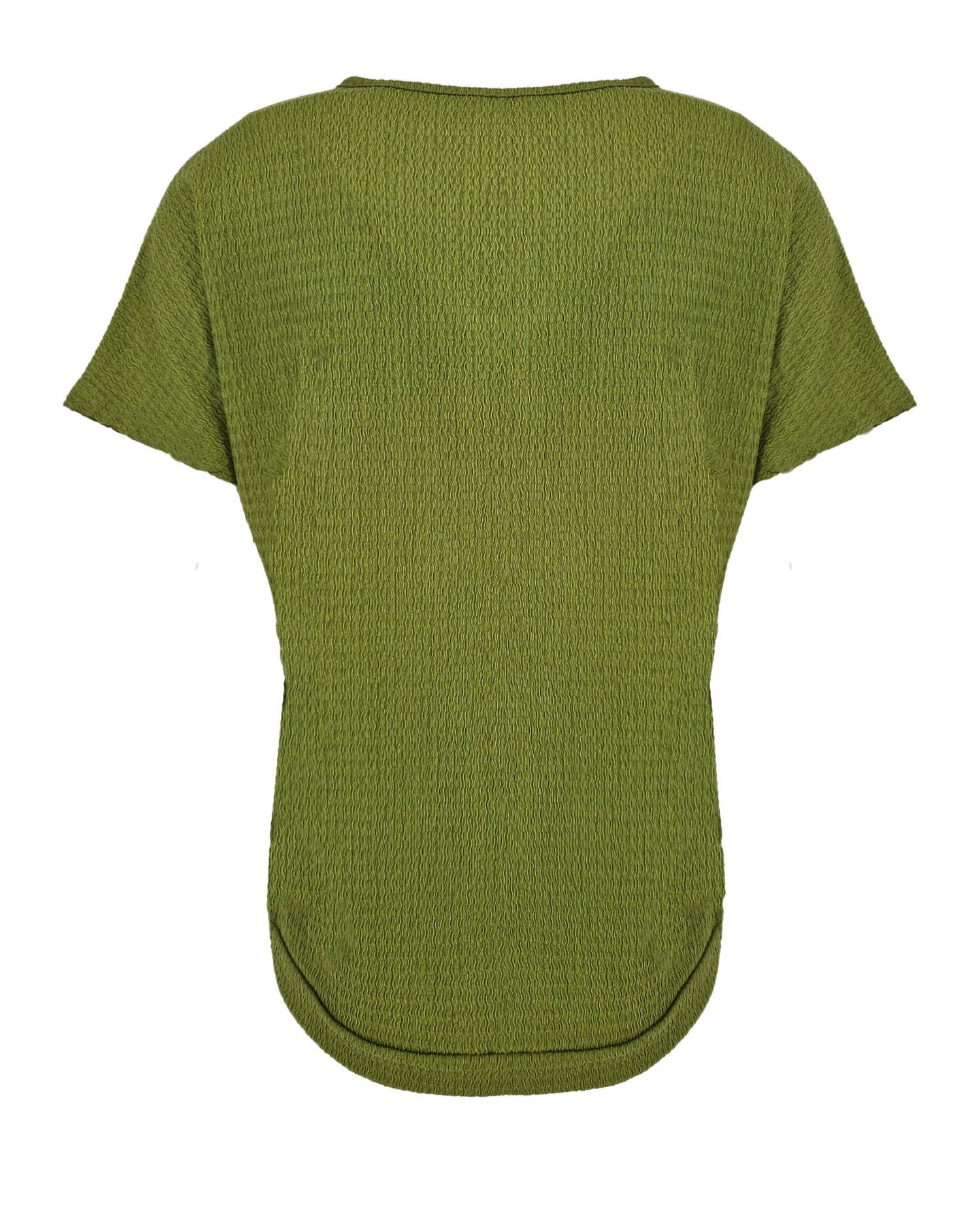 Olijfgroene blouson met V-hals en structuur