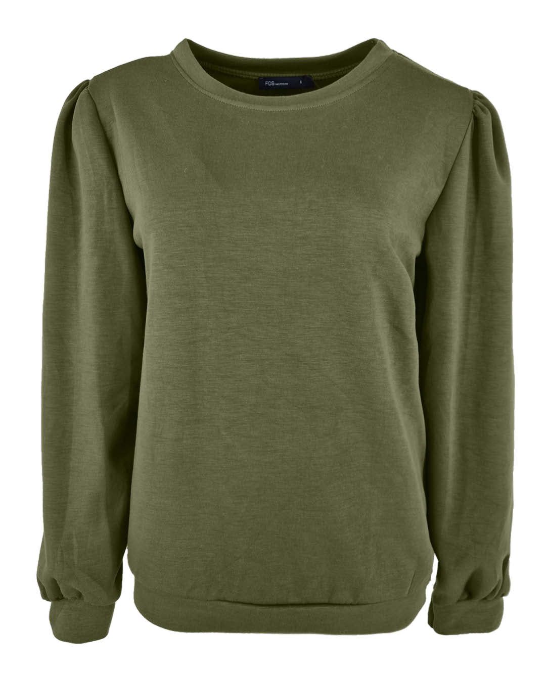 Army trui Jet met pofmouwen en ronde hals