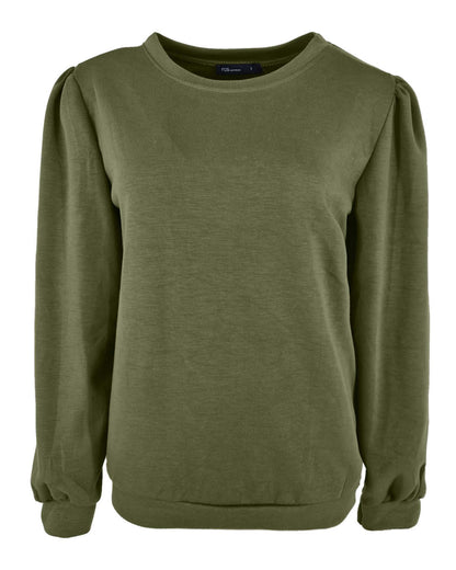 Army trui Jet met pofmouwen en ronde hals