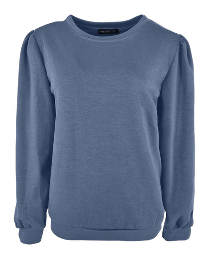 Jeans trui Jet met pofmouwen en ronde hals