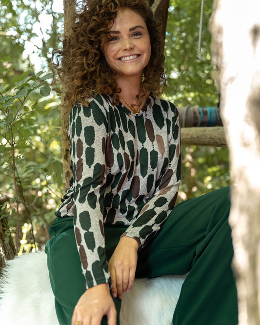 Top - Bella Drops-FB | Bottle Green Tops & Blouses