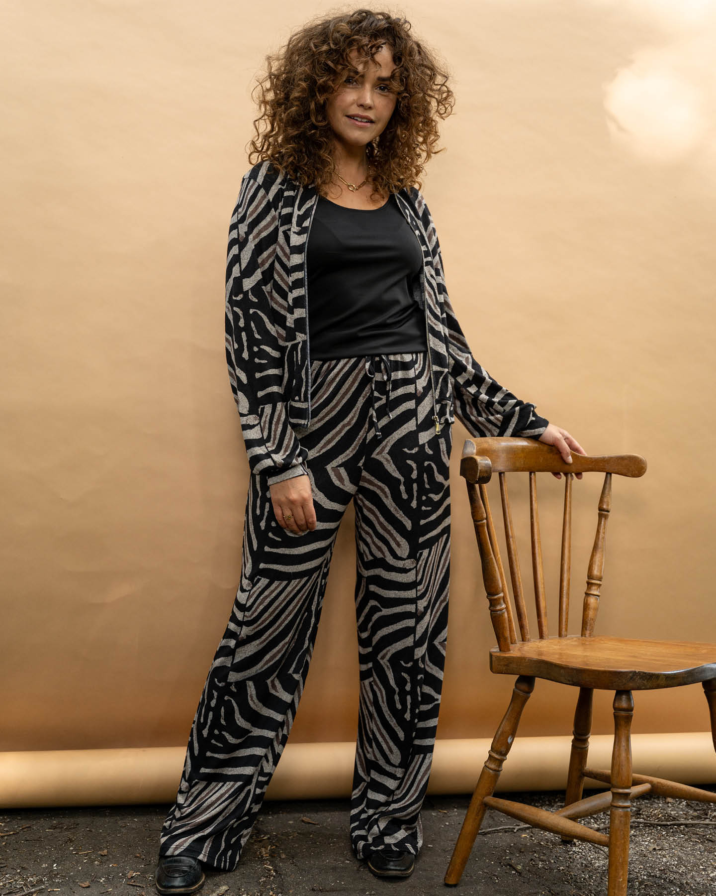 Broek - Rikki Patchwork zebra-FB | Zwart