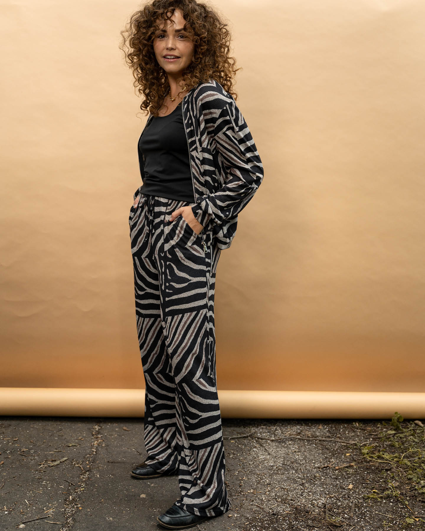 Broek - Rikki Patchwork zebra-FB | Zwart