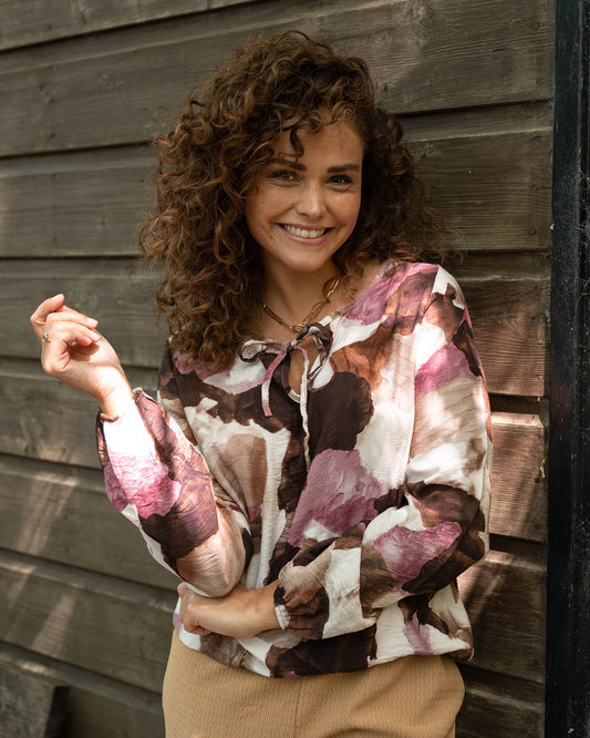 Blouson - Lexi Aqua Stones | Roze Tops & Blouses