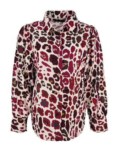 Blouse - Evita Colourful Panter | Bordeaux