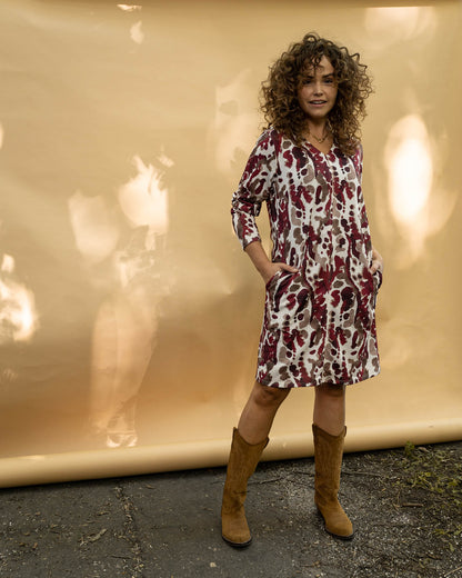 Jurk - Lindi Arty Snake | Bordeaux