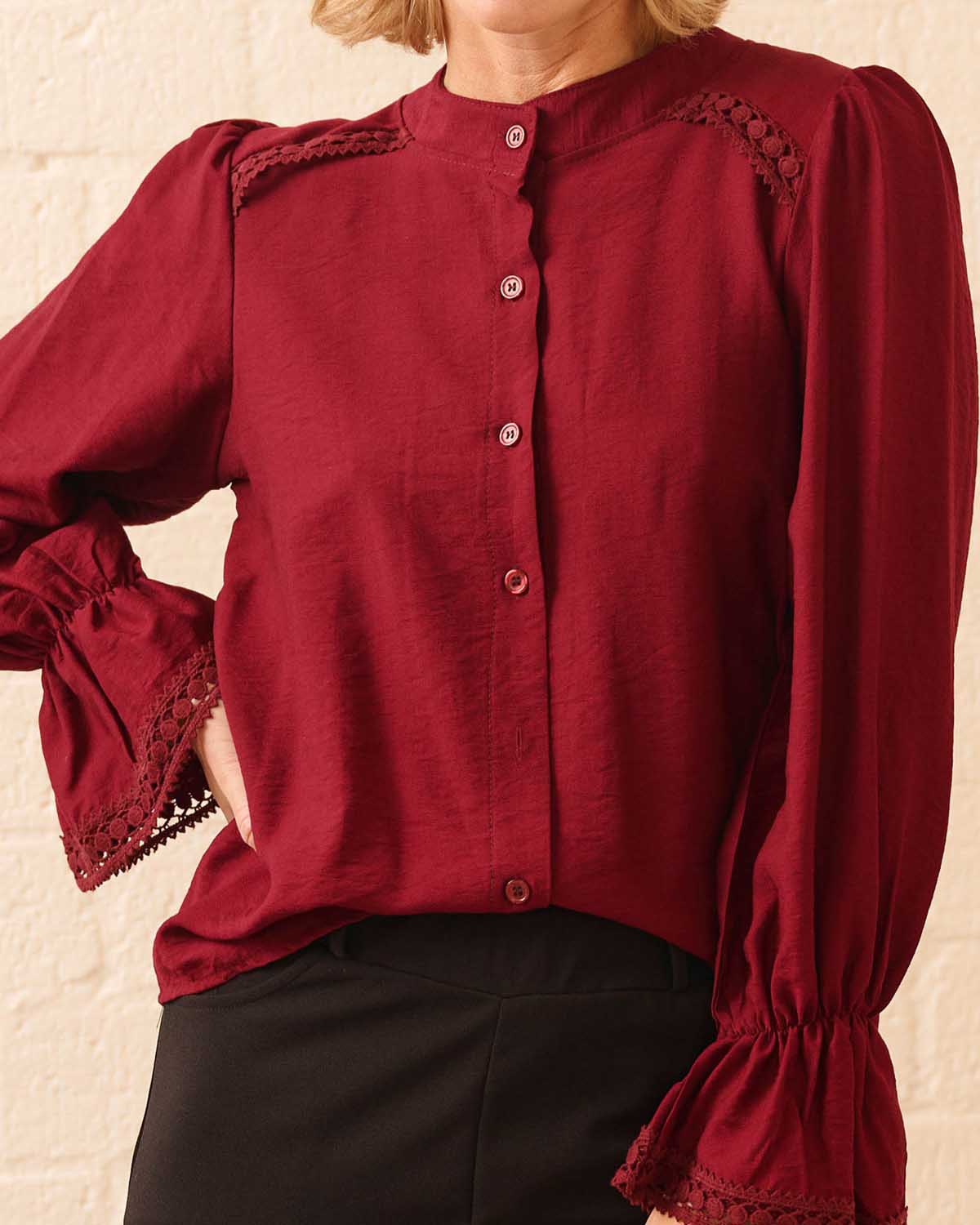 Blouse - Nina Uni | Bordeaux Tops & Blouses