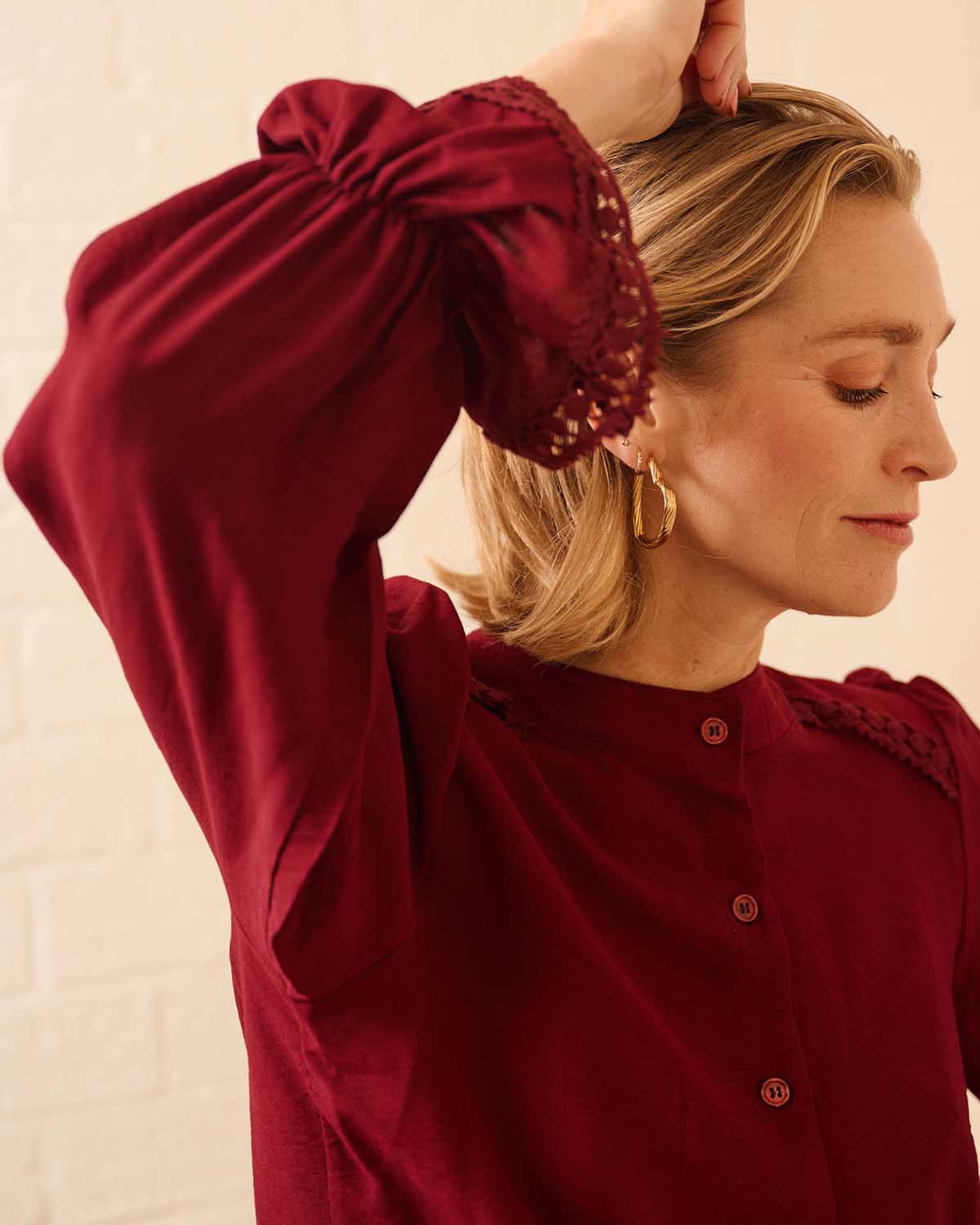 Blouse - Nina Uni | Bordeaux Tops & Blouses