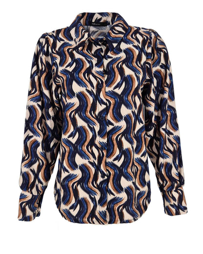 Blouse - Evita Artist lines | Navy Tops & Blouses