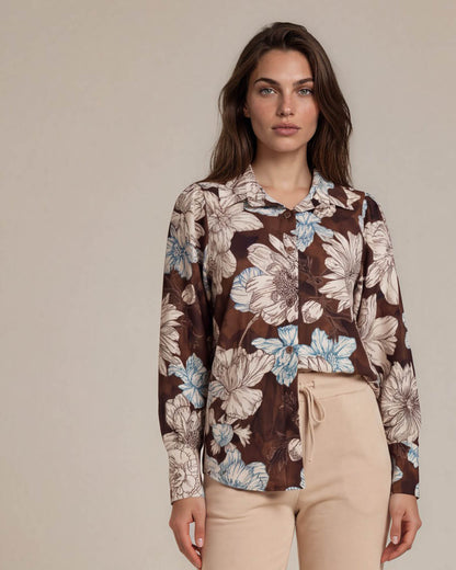 Blouse - Evita Boeket line | Bruin