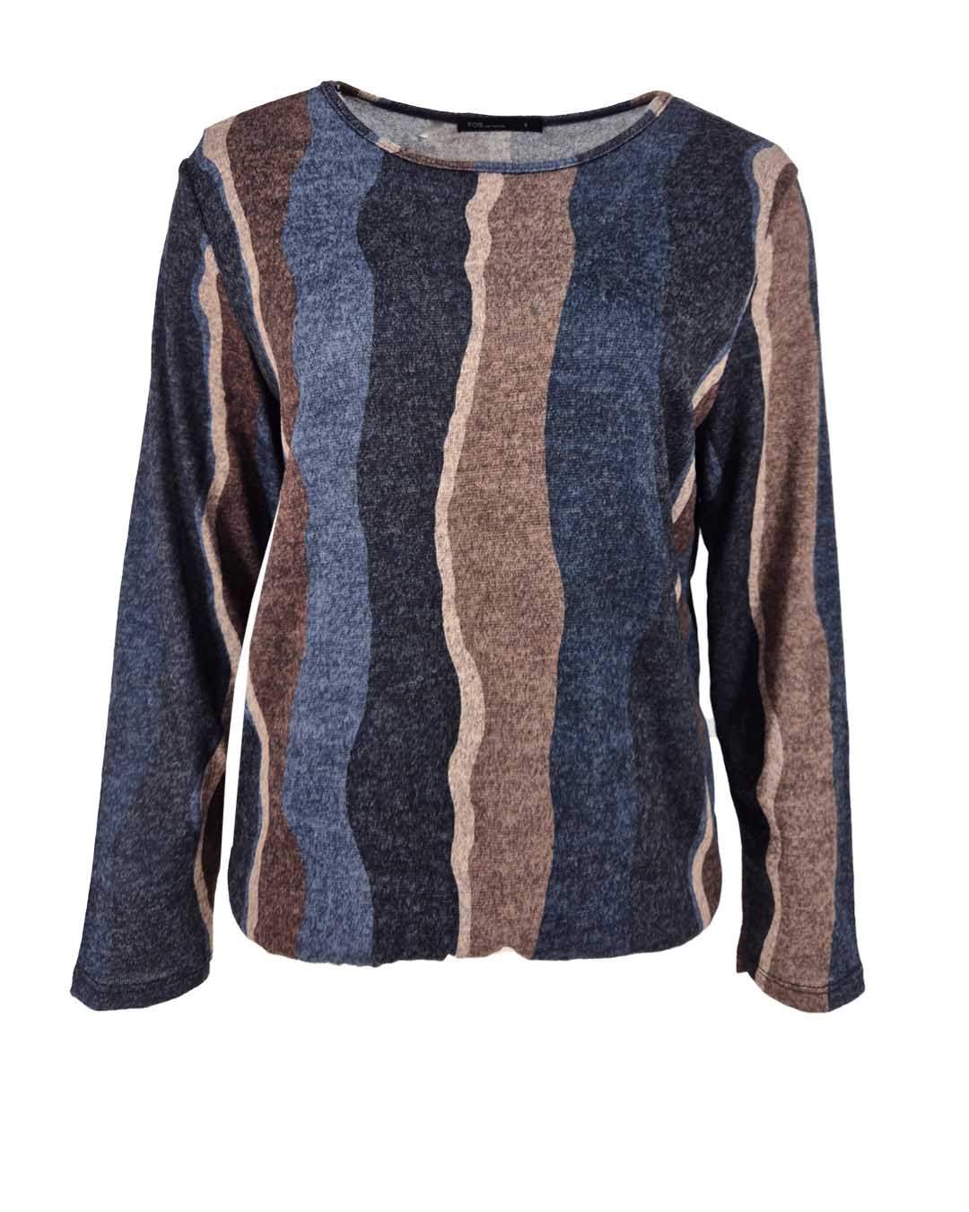 Top - Sisi Streep-FB | Navy Tops & Blouses