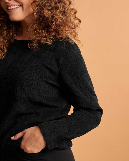 Top - Sisi Jacquard | Zwart Tops & Blouses