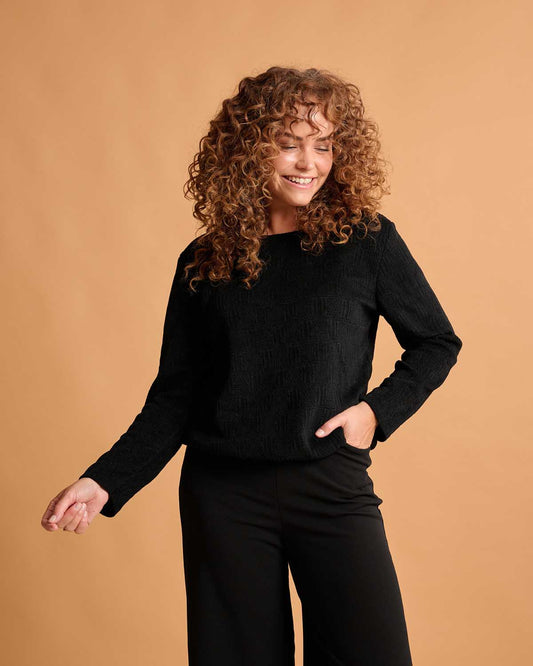 Top - Sisi Jacquard | Zwart