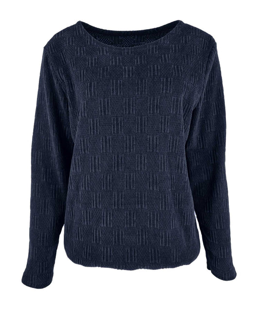 Top - Sisi Jacquard | Navy Tops & Blouses