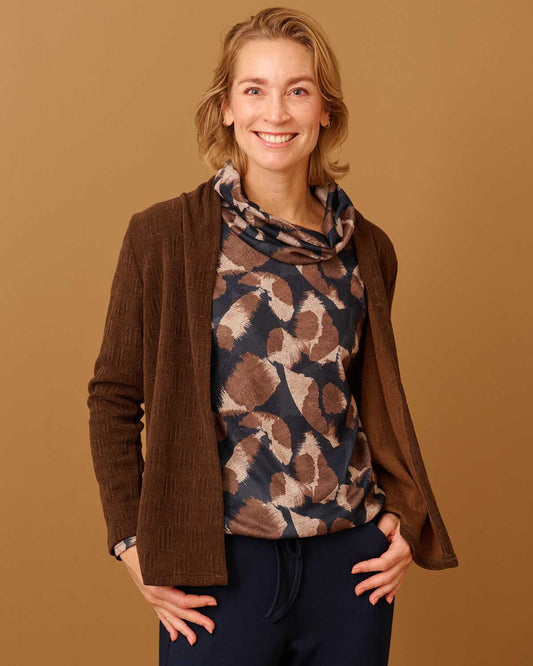 Vest - Londa Jacquard | Bruin Vesten & Truien