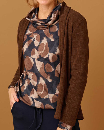 Vest - Londa Jacquard | Bruin Vesten & Truien