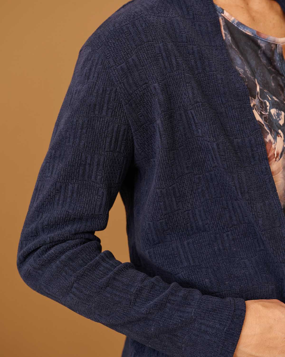 Vest - Londa Jacquard | Navy Vesten & Truien