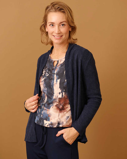 Vest - Londa Jacquard | Navy Vesten & Truien