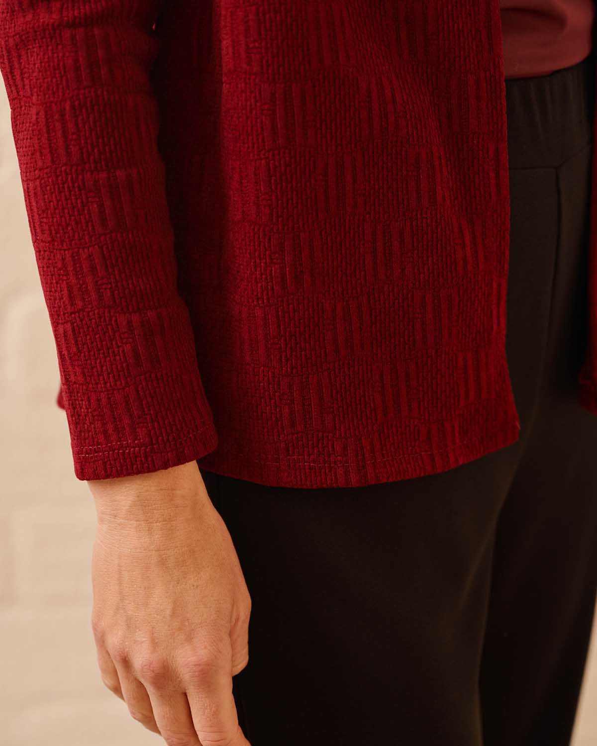 Vest - Londa Jacquard | Bordeaux Vesten & Truien