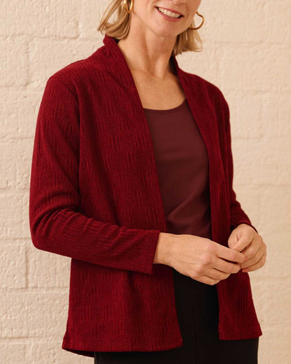 Vest - Londa Jacquard | Bordeaux Vesten & Truien
