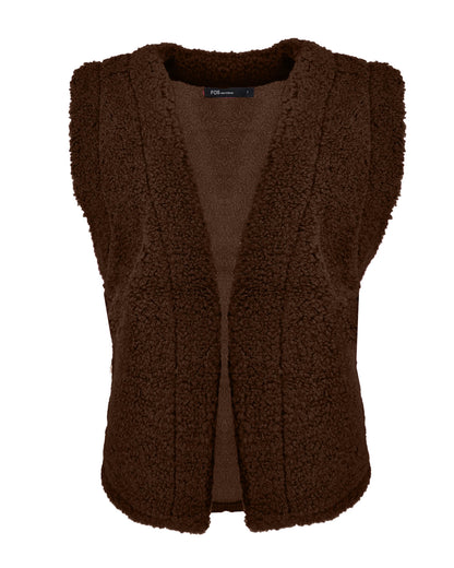 Gilet - Margriet Teddie Suede | Bruin