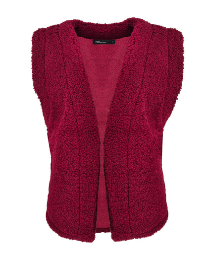 Gilet - Margriet Teddie Suede | Bordeaux
