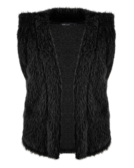 Gilet - Margriet Beaver | Zwart Gilets