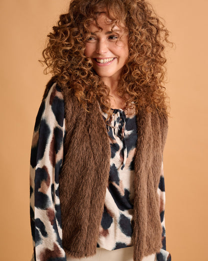 Gilet - Margriet Beaver | Bruin