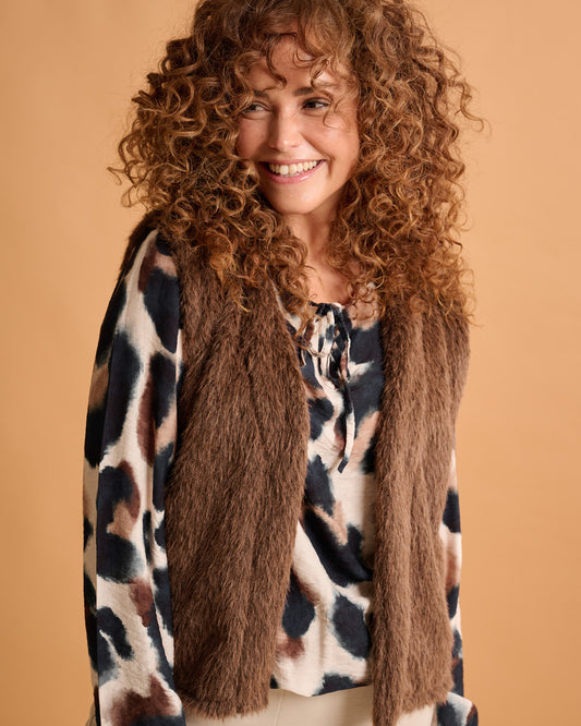 Gilet - Margriet Beaver | Bruin