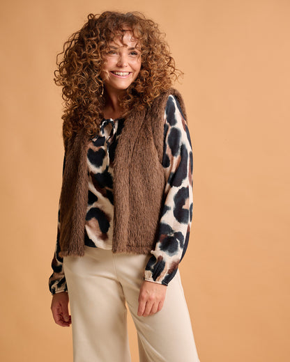 Gilet - Margriet Beaver | Bruin