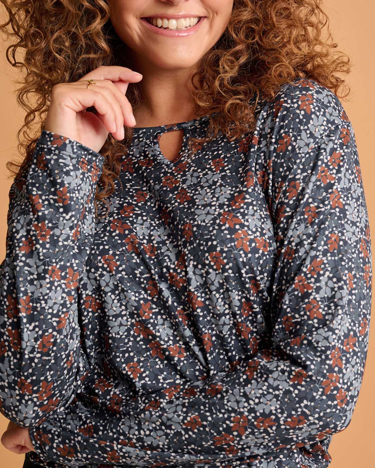 Top - Mimi Millefleur-FB | Navy Tops & Blouses