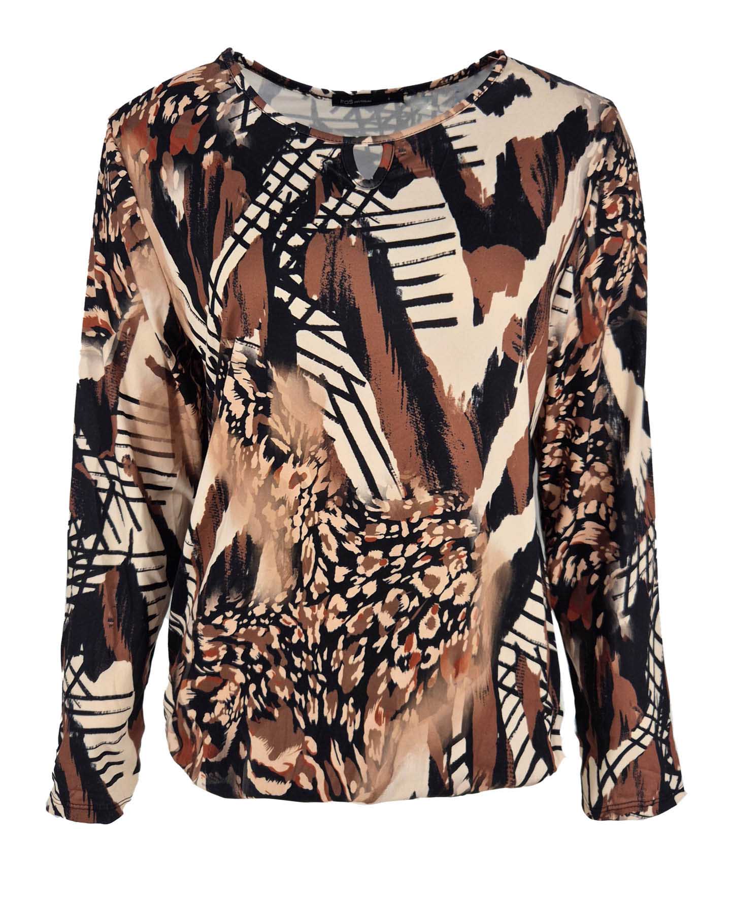 Top - Mimi Panter brush-FB | Zwart Tops & Blouses