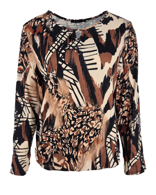 Top - Mimi Panter brush-FB | Zwart Tops & Blouses